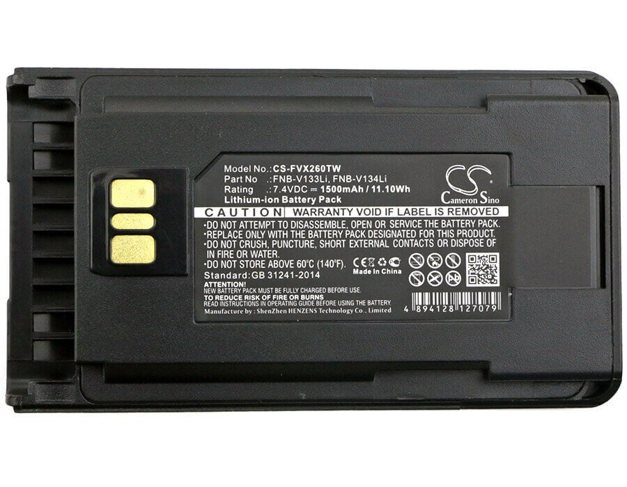 Battery For Vertex, Evx-530, Evx-531 7.4v, 1500mah - 11.10wh Two-Way Radio Cameron Sino Technology Limited   