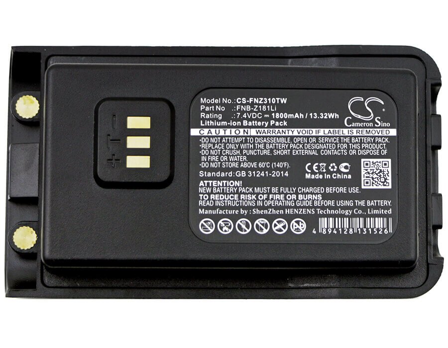 Battery For Vertex, Evx-c31, Vz-30, Vz-30-g6-4 7.47v, 1800mah - 13.45wh Two-Way Radio Cameron Sino Technology Limited   