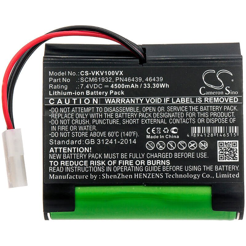 Battery For Vorwerk, Kobold Vr100, 7.4v, 4500mah - 33.30wh Vacuum Cameron Sino Technology Limited   