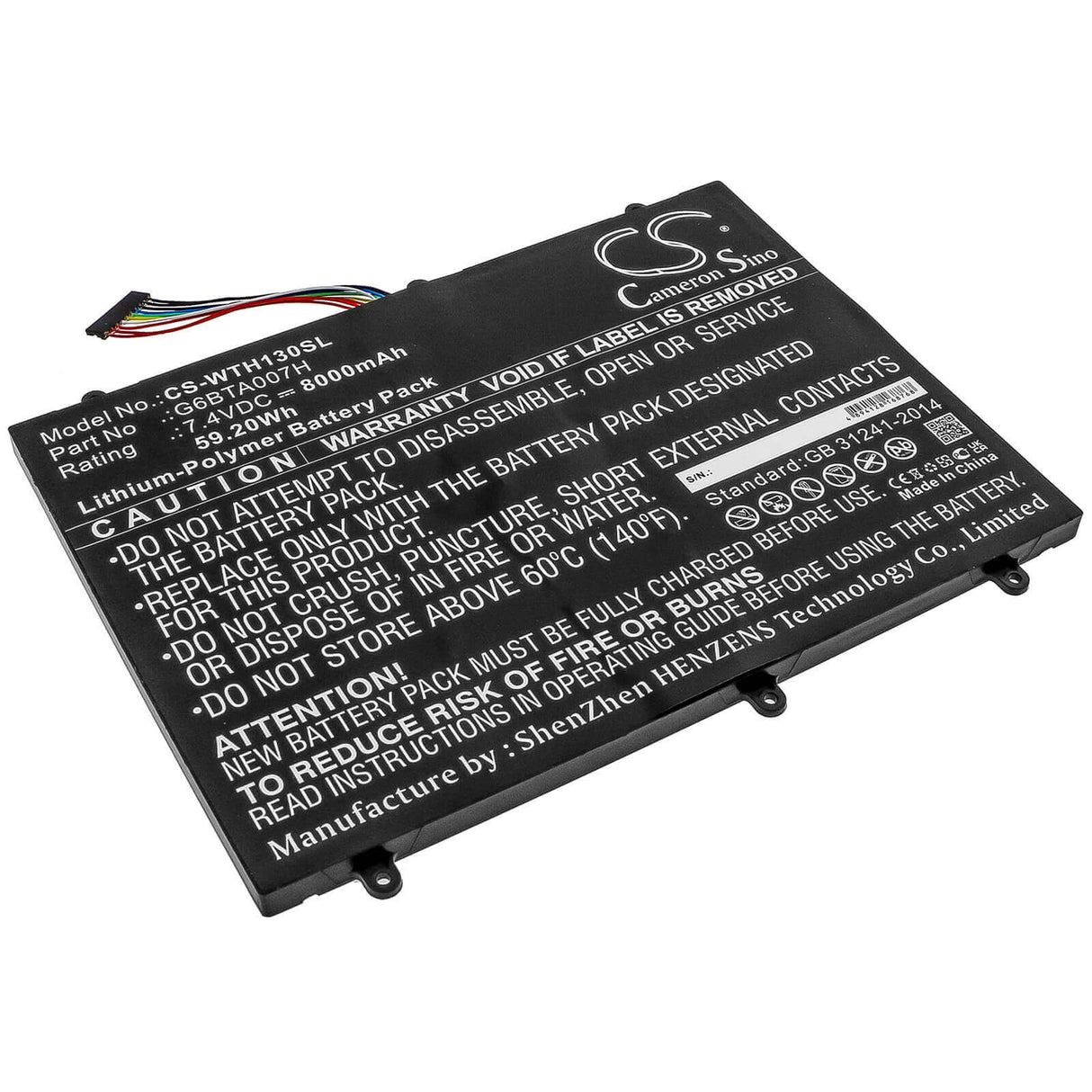 Battery For Wacom, Cintiq Companion 2, Dth-w1300 7.4v, 8000mah - 59.20wh Tablet Cameron Sino Technology Limited   