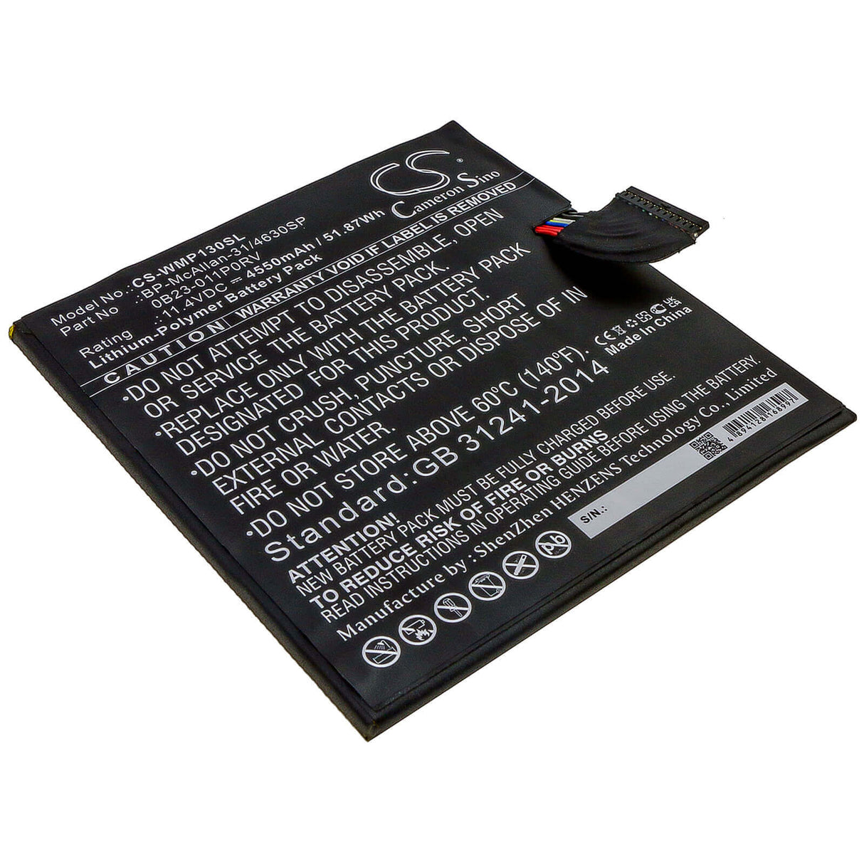 Battery For Wacom, Mobilestudio Pro 12, Mobilestudio Pro 13 11.4v, 4550mah - 51.87wh Tablet Cameron Sino Technology Limited (Suspended)   