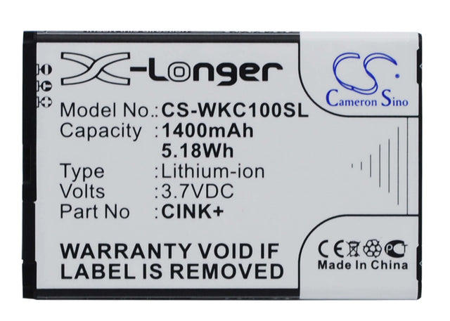 Battery For Wiko Cink, Cink+ 3.7v, 1400mah - 5.18wh Mobile, SmartPhone Cameron Sino Technology Limited   