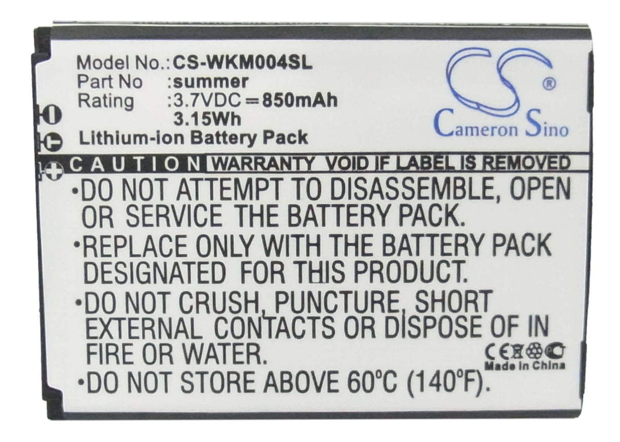 Battery For Wiko Summer, Soap 3.7v, 850mah - 3.15wh Mobile, SmartPhone Cameron Sino Technology Limited   