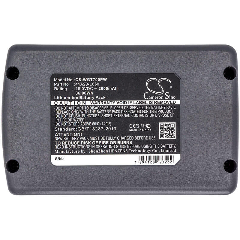 Battery For Wolf Garten, Ba 700, Csa 700, Hta 700, Psa 700, Trimmer Gta 700 18v, 2000mah - 36.00wh Power Tools Cameron Sino Technology Limited (Power Tools)   