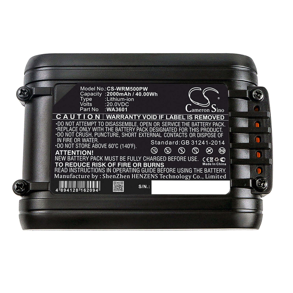 Battery For Worx, Landroid L1000, Landroid L1500 2019, Landroid M1000 2019 20v, 2000mah - 40.00wh Lawn Mowers Cameron Sino Technology Limited   