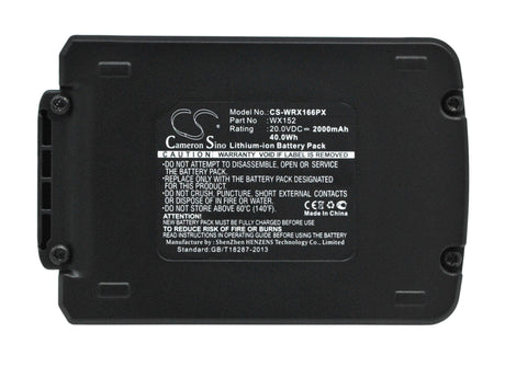 Battery For Worx Wa3528, Wx166, 20v, 2000mah - 40.00wh Power Tools Cameron Sino Technology Limited (Power Tools)   