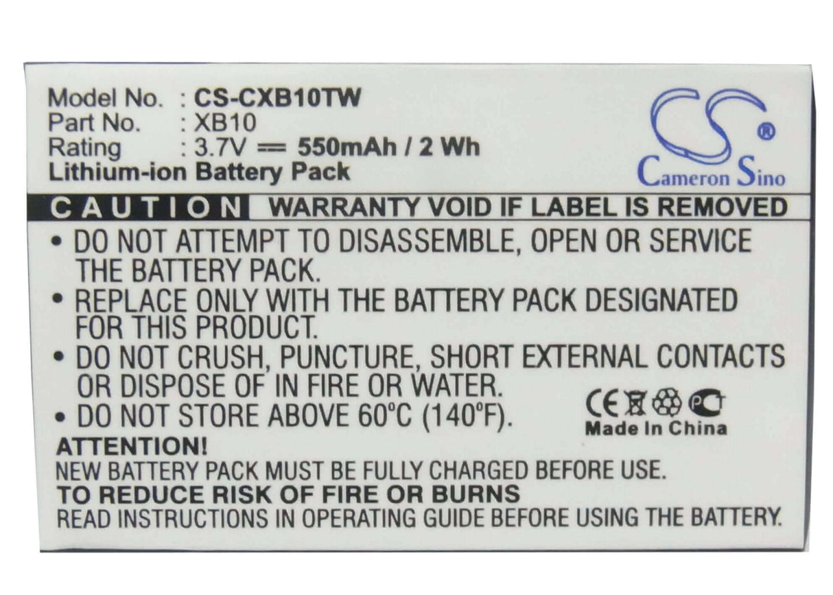 Battery For Xact Communication Wristlinx X3x, Wristlinx X2x, Wristlinx X33xif-2 3.7v, 550mah - 2.04wh Two-Way Radio Cameron Sino Technology Limited   