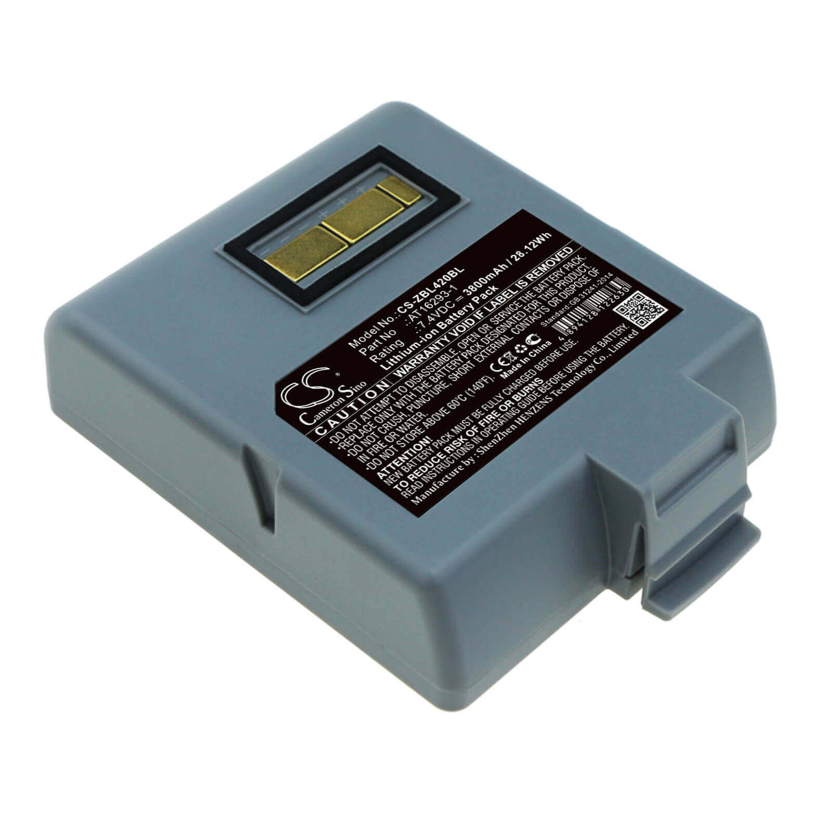 Battery For Zebra, Ql420, Ql420 Plus, Ql420+ 7.4v, 3800mah - 28.12wh Portable Printer Cameron Sino Technology Limited   