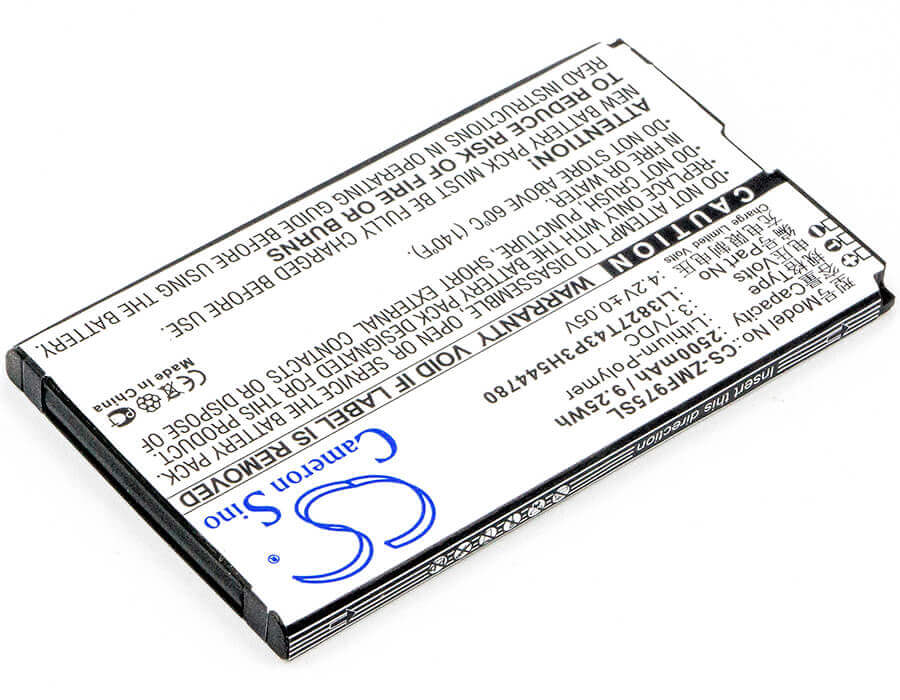 Battery For Zte, 303zt, 305zt, 306zt, Mf975, Mf975s 3.7v, 2500mah - 9.25wh Hotspot Cameron Sino Technology Limited   