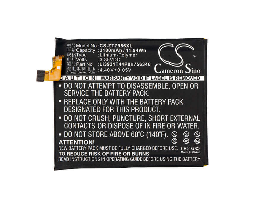 Battery For Zte, A2017u, A2017u Dual Sim Lte-a, Axon 7, Grand X4 3.85v, 3100mah - 11.94wh Mobile, SmartPhone Cameron Sino Technology Limited   