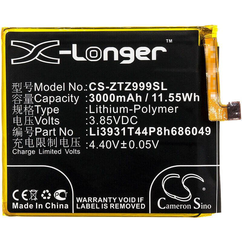 Battery For Zte, Axon M, Axon M Lte-a, Multy 3.85v, 3000mah - 11.55wh Mobile, SmartPhone Cameron Sino Technology Limited   