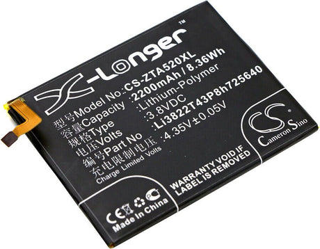 Battery For Zte, Ba510, Blade A510 3.8v, 2200mah - 8.36wh Mobile, SmartPhone Cameron Sino Technology Limited   