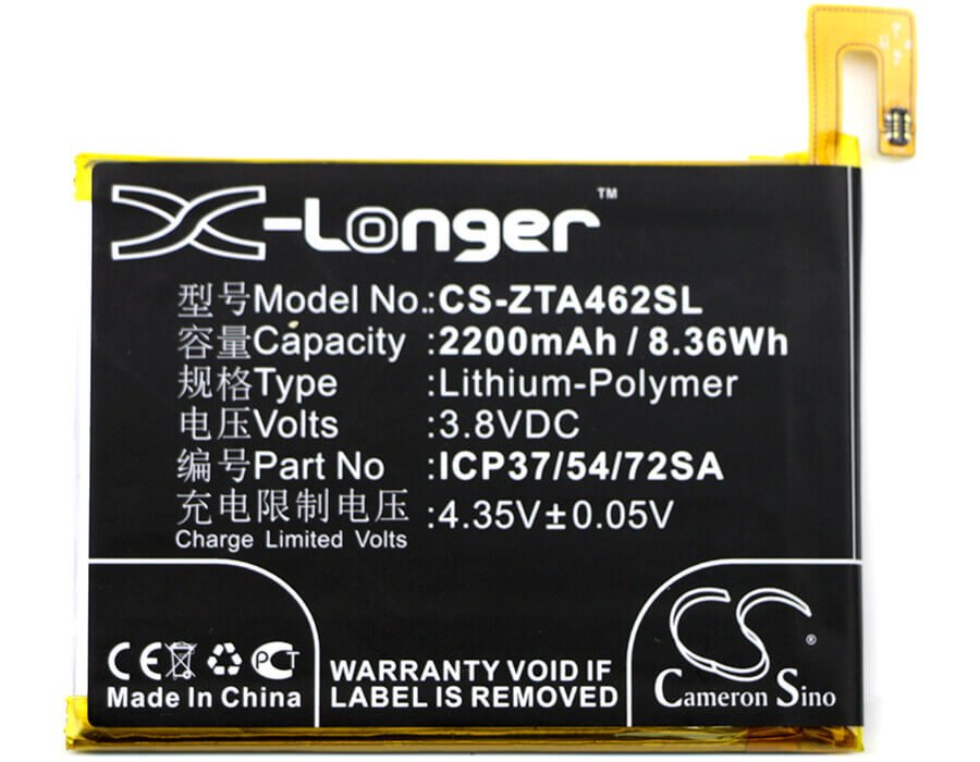 Battery For Zte, Blade A310, Blade A462 3.8v, 2200mah - 8.36wh Mobile, SmartPhone Cameron Sino Technology Limited   