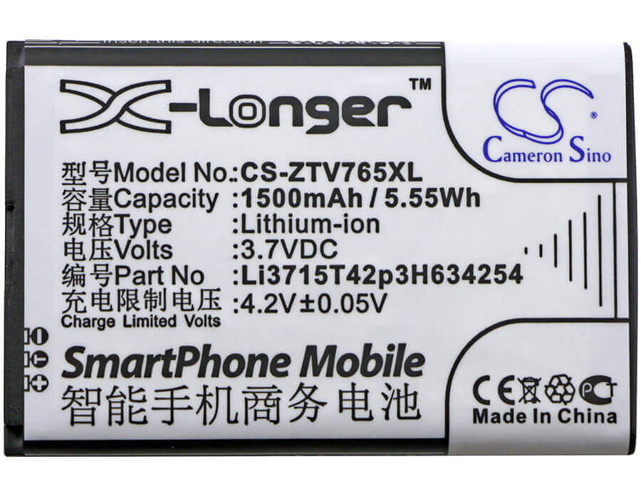 Battery For Zte, Blade G, Leo Q1, V765m 3.7v, 1500mah - 5.55wh Mobile, SmartPhone Cameron Sino Technology Limited   