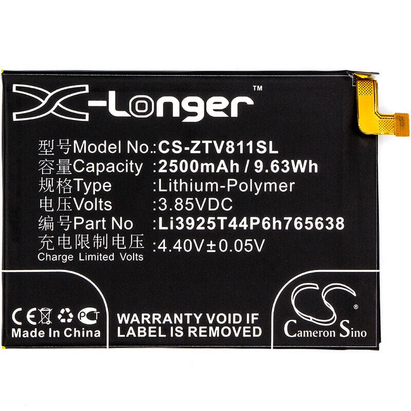 Battery For Zte Blade V8 Lite, Blade V8 Lite Dual Sim, Blade V8 Lite Dual Sim Td-lte 3.85v, 2500mah - 9.63wh Mobile, SmartPhone Cameron Sino Technology Limited   