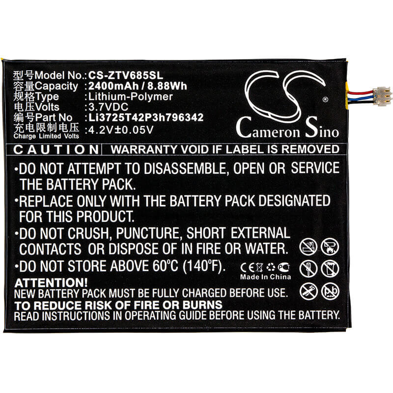 Battery For Zte, C865, C865m, V685 3.7v, 2400mah - 8.88wh Mobile, SmartPhone Cameron Sino Technology Limited   