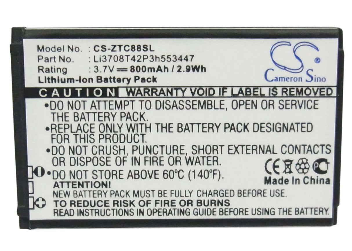 Battery For Zte C88, C78, C70 3.7v, 800mah - 2.96wh Mobile, SmartPhone Cameron Sino Technology Limited   