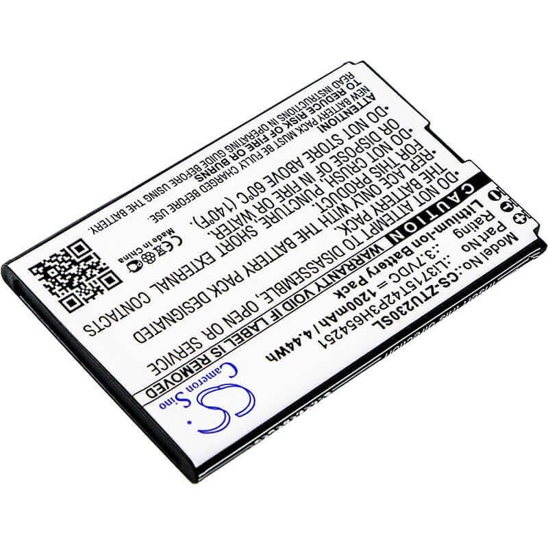 Battery For Zte F165, Mf60, Mf61 3.7v, 1500mah - 5.55wh Hotspot Cameron Sino Technology Limited   