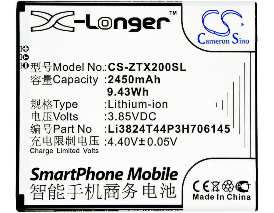 Battery For Zte, Grand X 2, Grand X2, Z850 3.85v, 2450mah - 9.43wh Mobile, SmartPhone Cameron Sino Technology Limited   