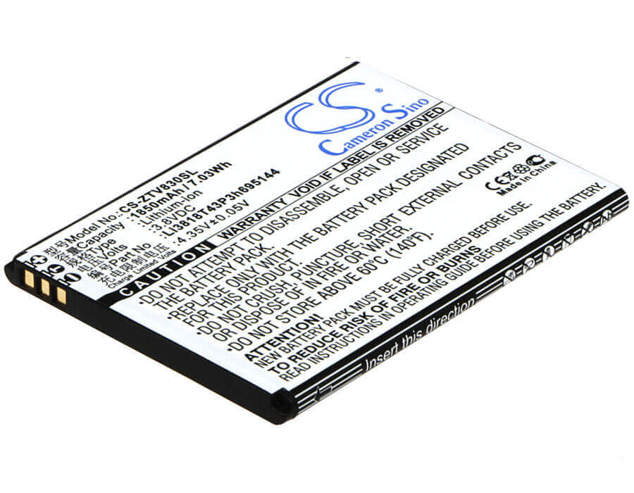 Battery For Zte Kis 3 Max, V830w 3.8v, 1850mah - 7.03wh Mobile, SmartPhone Cameron Sino Technology Limited   