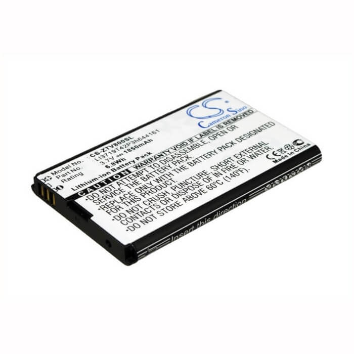 Battery For Zte Mf80 3.7v, 1850mah - 6.85wh Hotspot Cameron Sino Technology Limited   