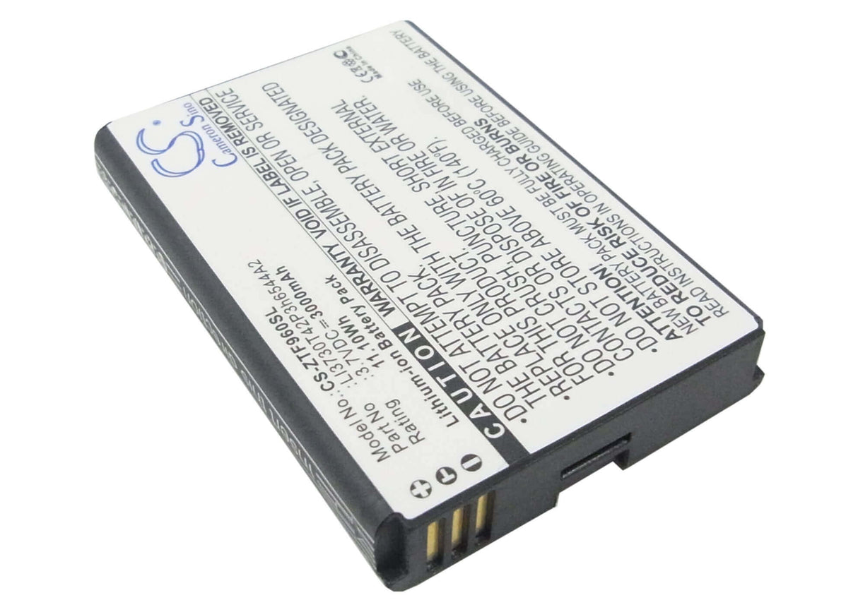 Battery For Zte Mf96, Mf96u, Srq-z289l 3.7v, 3000mah - 11.10wh Hotspot Cameron Sino Technology Limited   