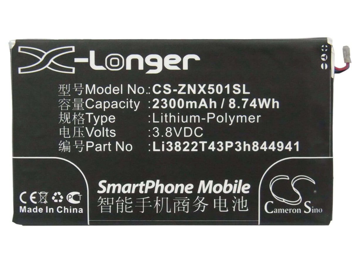 Battery For Zte Nubia Z5, Nx501, Nx401 3.8v, 2300mah - 8.74wh Mobile, SmartPhone Cameron Sino Technology Limited   