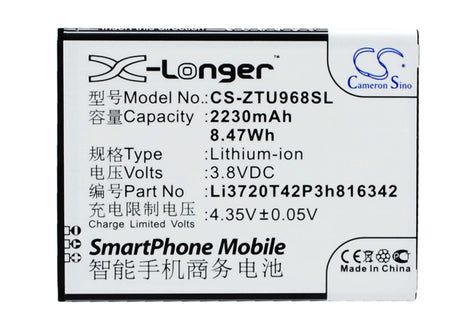 Battery For Zte Q701c, N968 3.8v, 2230mah - 8.47wh Mobile, SmartPhone Cameron Sino Technology Limited   