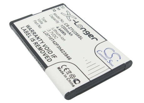 Battery For Zte U288 3.7v, 1200mah - 4.44wh Mobile, SmartPhone Cameron Sino Technology Limited   