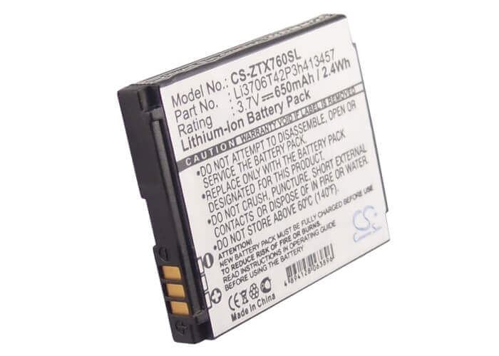 Battery For Zte X760, X761, Vegas 3.7v, 650mah - 2.41wh Mobile, SmartPhone Cameron Sino Technology Limited   