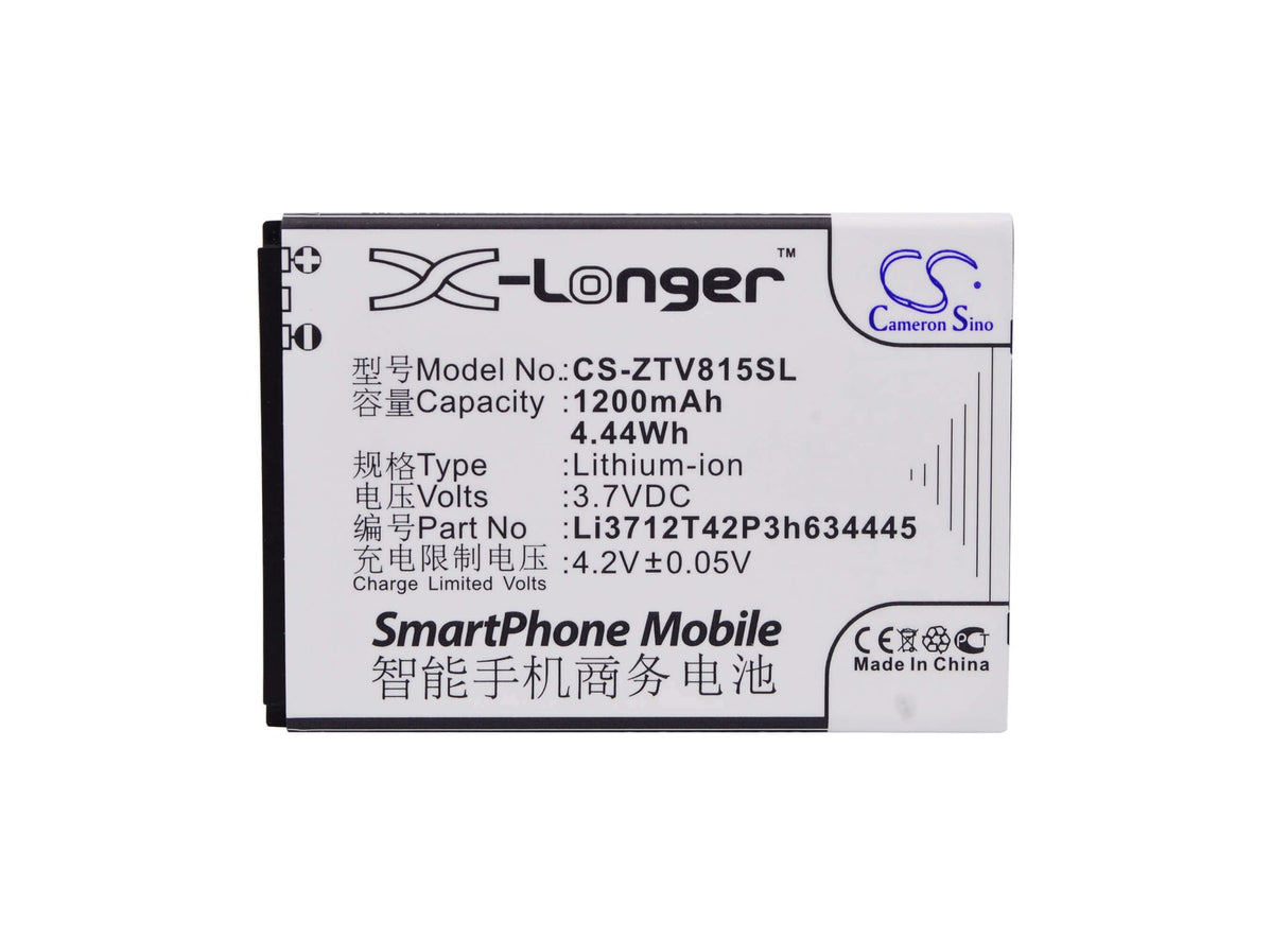 Battery For Zte Zte V815w 3.7v, 1200mah - 4.44wh Mobile, SmartPhone Cameron Sino Technology Limited   