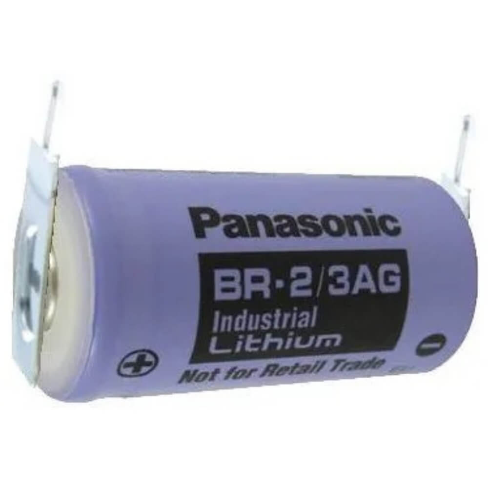 Battery Model Panasonic Br-2/3ag 3v, 1450 Mah - 0.15wh Sealed Lead Acid CB Range With Single PC Pins  