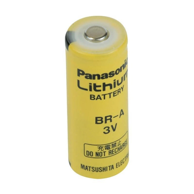 Battery Model Panasonic Br-a, Cr17450e, Cr17450e-r, Cr17450se, Br A 3v, 1800 Mah - 5.4wh Sealed Lead Acid Panasonic With PC Pins - 2 Pin on Negative Terminal - 1 Pin on Positive Terminal  