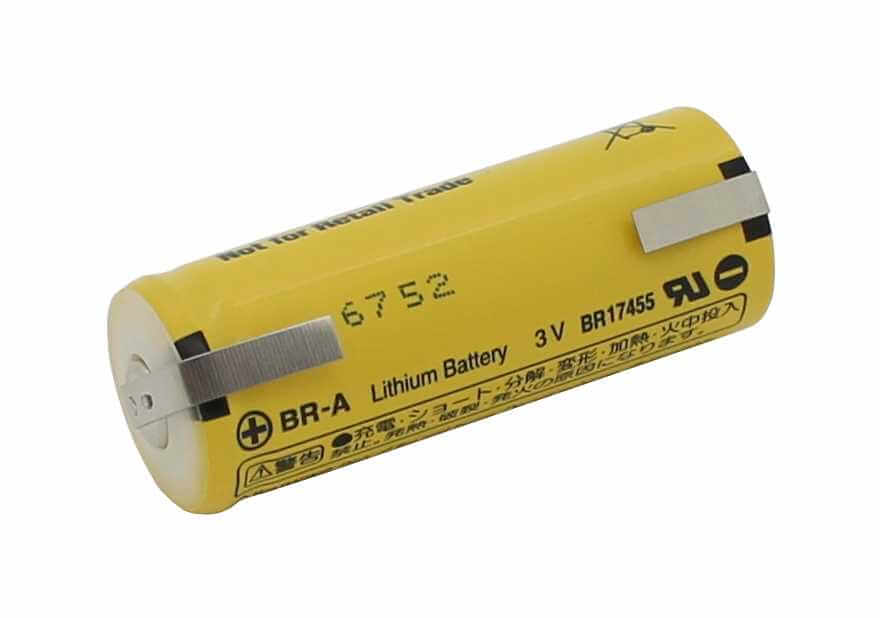 Battery Model Panasonic Br-a, Cr17450e, Cr17450e-r, Cr17450se, Br A 3v, 1800 Mah - 5.4wh Sealed Lead Acid Panasonic With Tabs  