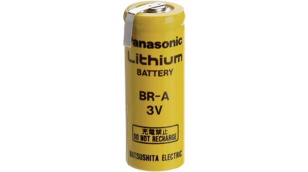 Battery Model Panasonic Br-a, Cr17450e, Cr17450e-r, Cr17450se, Br A 3v, 1800 Mah - 5.4wh Sealed Lead Acid Panasonic Tabs opposite direction  each end  