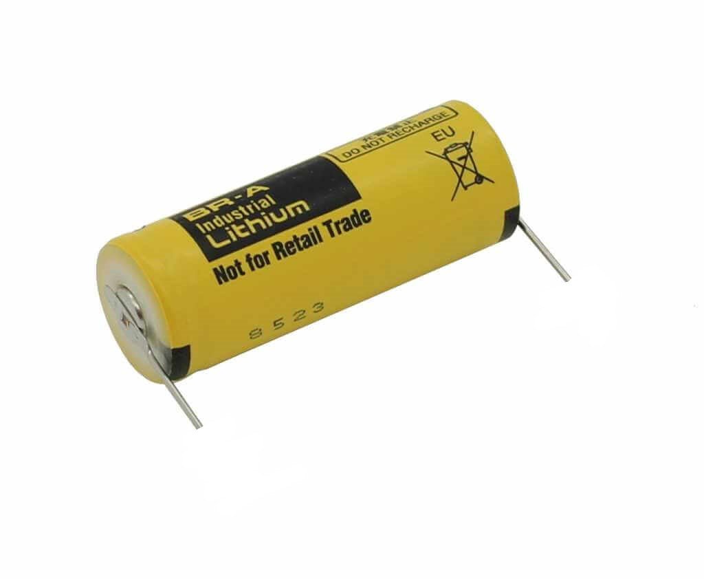 Battery Model Panasonic Br-a, Cr17450e, Cr17450e-r, Cr17450se, Br A 3v, 1800 Mah - 5.4wh Sealed Lead Acid Panasonic With Single PC Pins (Like Axial)  