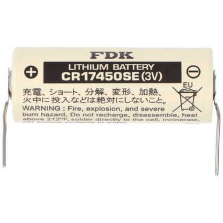 Battery Model Sanyo / Fdk Sanyo Cr17450se-r Plc Battery, Cr17450se, Cr17450er 3v, 2400 Mah - 7.2wh Sealed Lead Acid CB Range With Single PC Pins (Like Axial)  