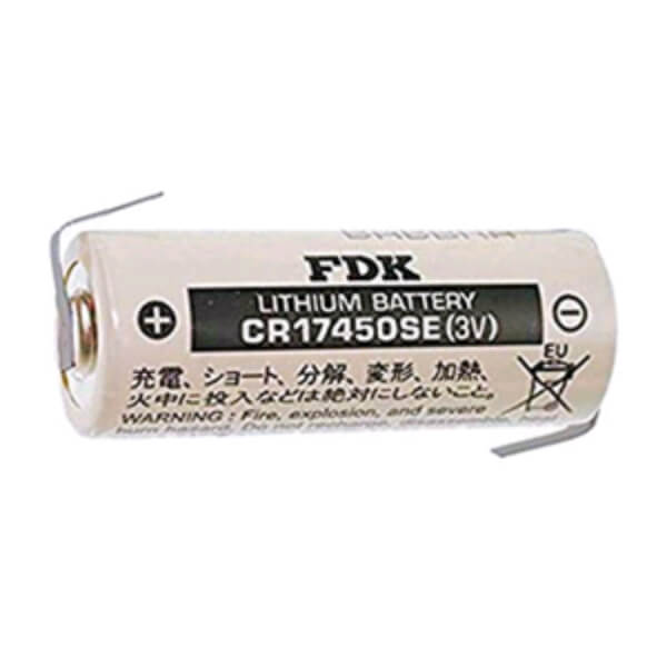 Battery Model Sanyo / Fdk Sanyo Cr17450se-r Plc Battery, Cr17450se, Cr17450er 3v, 2400 Mah - 7.2wh Sealed Lead Acid CB Range Tabs opposite direction each end  