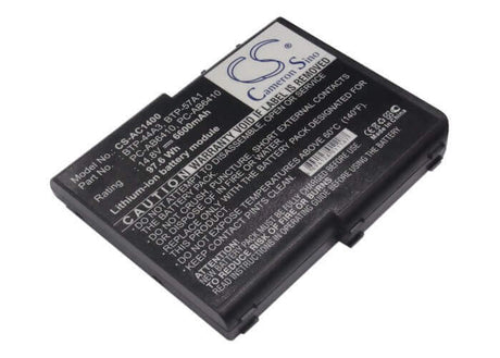 Black Battery For Acer Aspire 1200(ms2111), Aspire 1202(ms2111), Aspire 1203(ms2111) 14.8v, 6600mah - 97.68wh Batteries for Electronics Suspended Product   