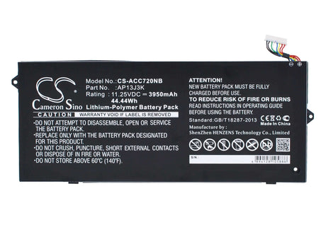 Black Battery For Acer Chromebook 11.6", Chromebook C720, Chromebook C720p 11.25v, 3950mah - 44.44wh Notebook, Laptop Cameron Sino Technology Limited   