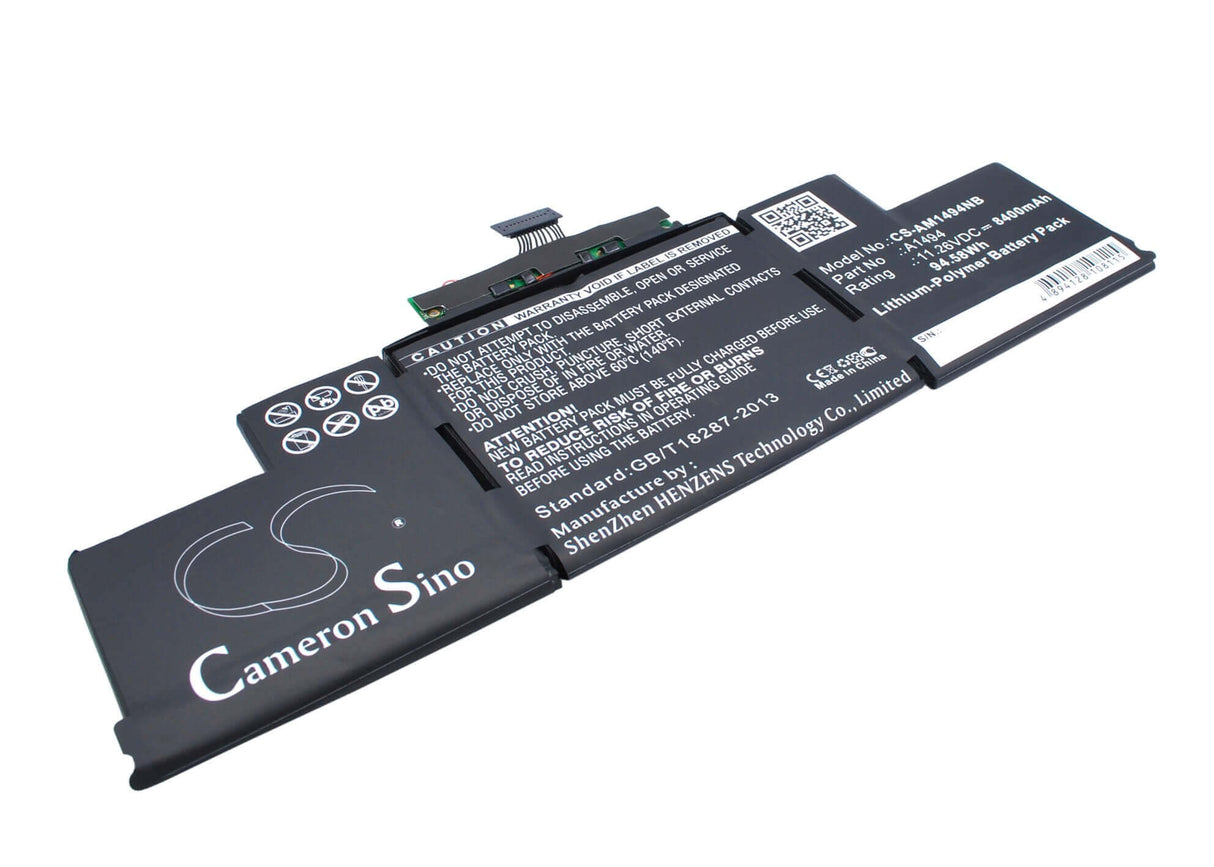 Black Battery For Apple Macbook Pro Retina Display 15" A1398, Me293, Me294 11.26v, 8400mah - 94.58wh Batteries for Electronics Cameron Sino Technology Limited   