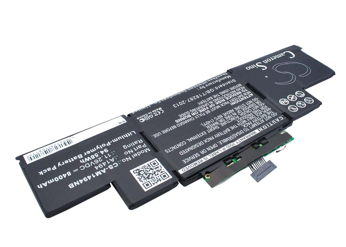 Black Battery For Apple Macbook Pro Retina Display 15" A1398, Me293, Me294 11.26v, 8400mah - 94.58wh Batteries for Electronics Cameron Sino Technology Limited   