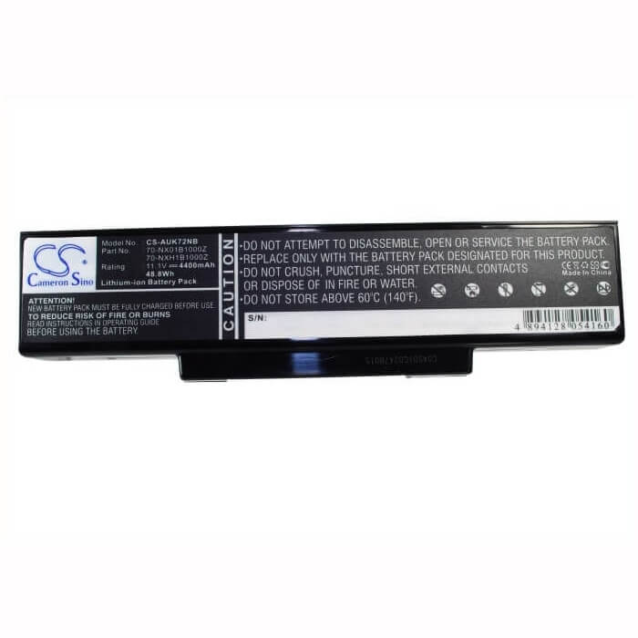 Black Battery For Asus A72, A72d, A72dr 11.1v, 4400mah - 48.84wh Notebook, Laptop Cameron Sino Technology Limited   