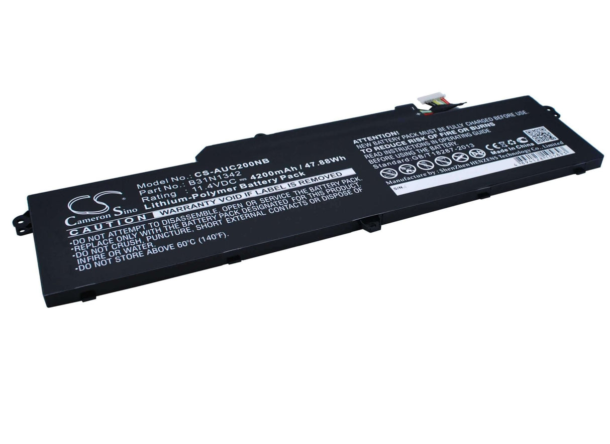 Black Battery For Asus Chromebook C200, Chromebook C200m, Chromebook C200ma 11.4v, 4200mah - 47.88wh Notebook, Laptop Cameron Sino Technology Limited   