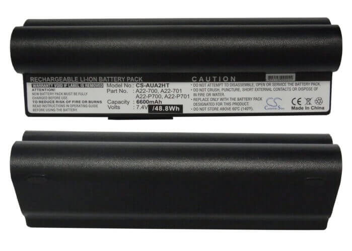 Black Battery For Asus Eee Pc 701, Eee Pc 701c, Eee Pc 800 7.4v, 6600mah - 48.84wh Notebook, Laptop Cameron Sino Technology Limited   