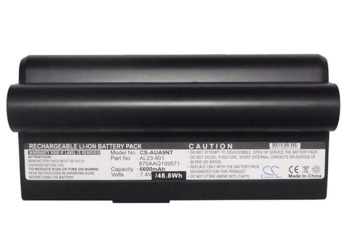 Black Battery For Asus Eee Pc 901, Eee Pc 904, Eee Pc 904hd 7.4v, 6600mah - 48.84wh Notebook, Laptop Cameron Sino Technology Limited   