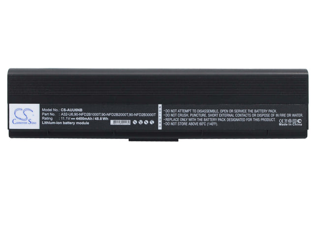 Black Battery For Asus U6, U6s, U6e 11.1v, 4400mah - 48.84wh Notebook, Laptop Cameron Sino Technology Limited   