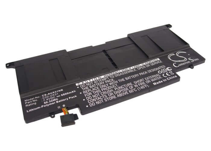 Black Battery For Asus Ux31, Ux31a, Ux31a-r4004h 7.4v, 6800mah - 50.32wh Notebook, Laptop Cameron Sino Technology Limited   