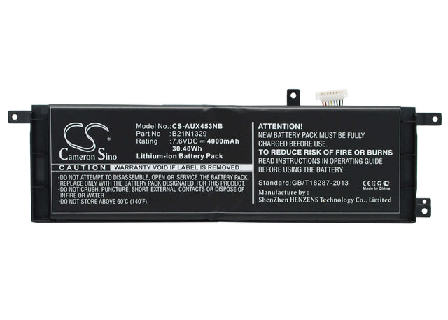 Black Battery For Asus X453, X453ma, X453ma-0122cn3530 7.6v, 4000mah - 30.40wh Notebook, Laptop Cameron Sino Technology Limited   