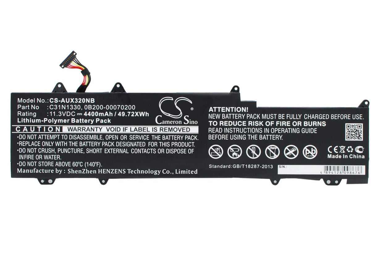 Black Battery For Asus Zenbook Ux32ln, Zenbook Ux32la, Zenbook Ux32ln-r4040h 11.3v, 4400mah - 49.72wh Notebook, Laptop Cameron Sino Technology Limited   